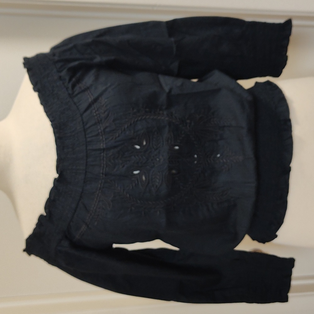 Free People Off Shoulder Embroidered Top M